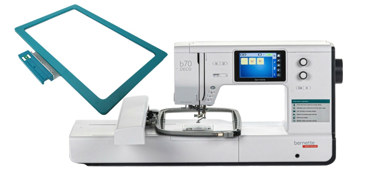Bernette b70 DECO Embroidery Machine 10x6 With Snap Hoop Bundle